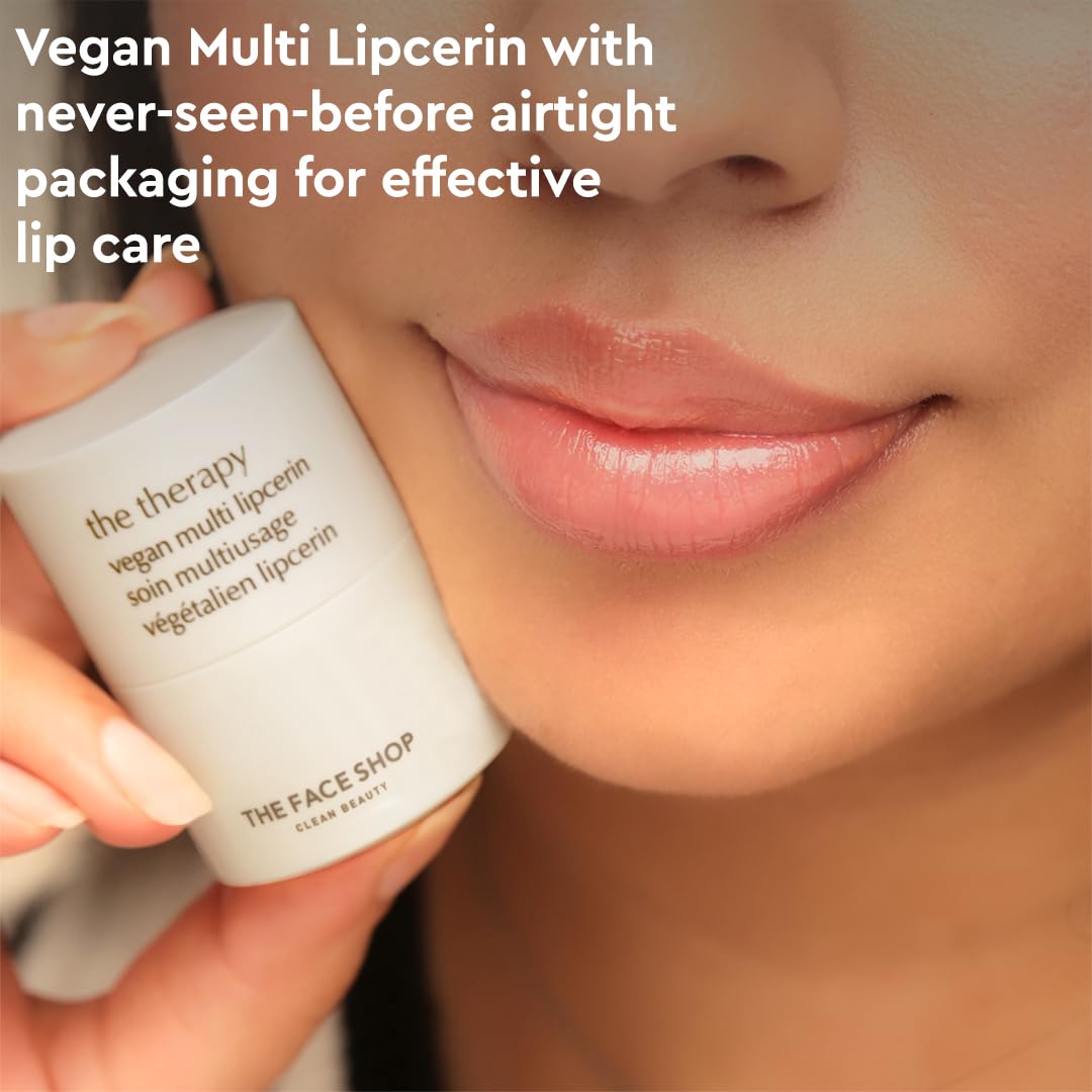 The Face Shop The Therapy Vegan Lip Butter, Moisturizing Lip Balm, Shea Butter & Sunflower Oil & Peptide, Lip Sleeping Mask for Sensitive Skin & Dry Beauty and Personal Care The Face Shop