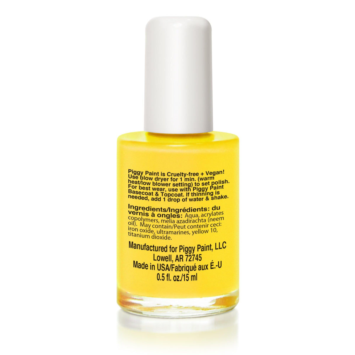 Piggy Paint Nail Polish, Non-Toxic, Natural, Vegan - Sunshine Yellow