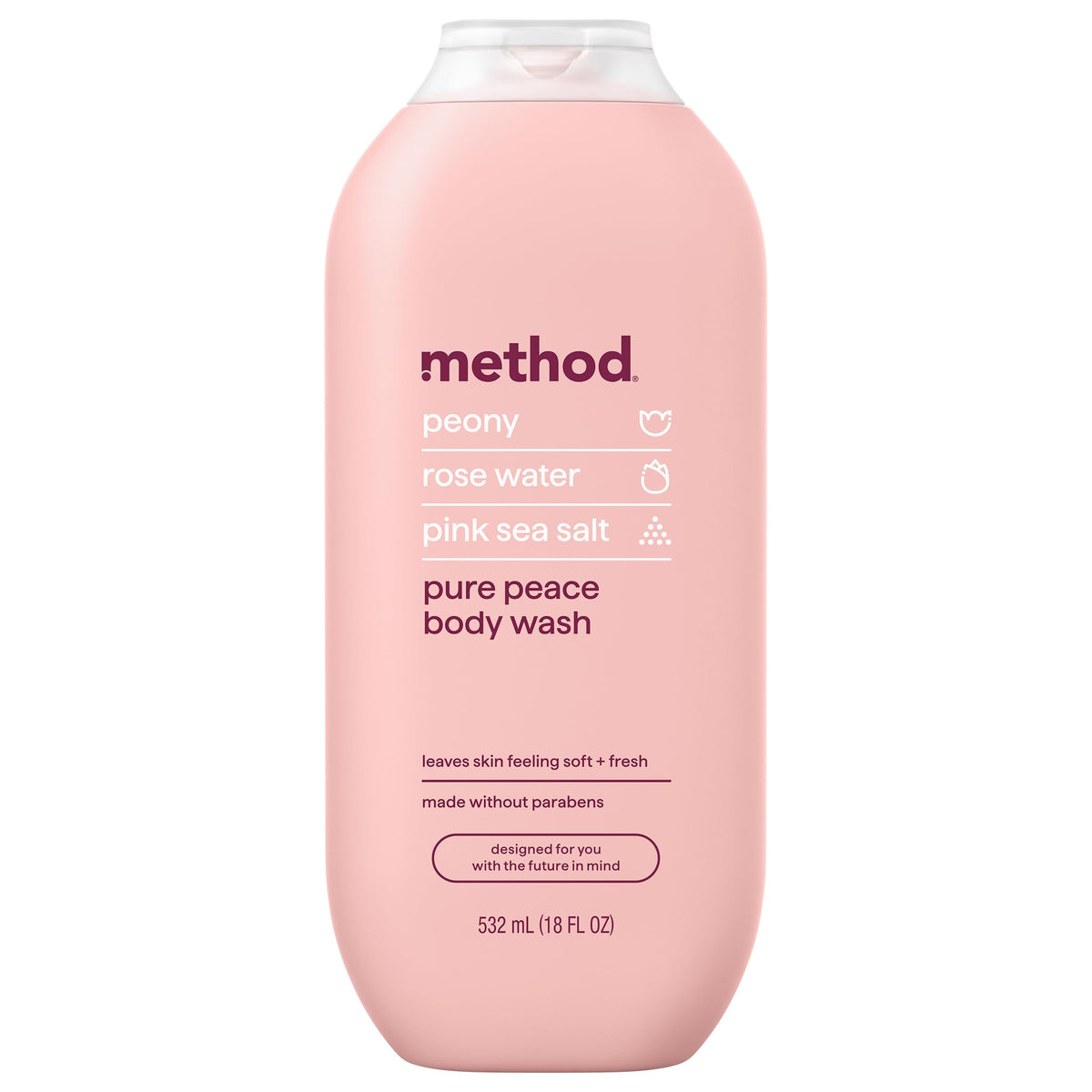Method Body Wash, Pure Peace, Paraben and Phthalate Free, 18 oz (Pack of 1)