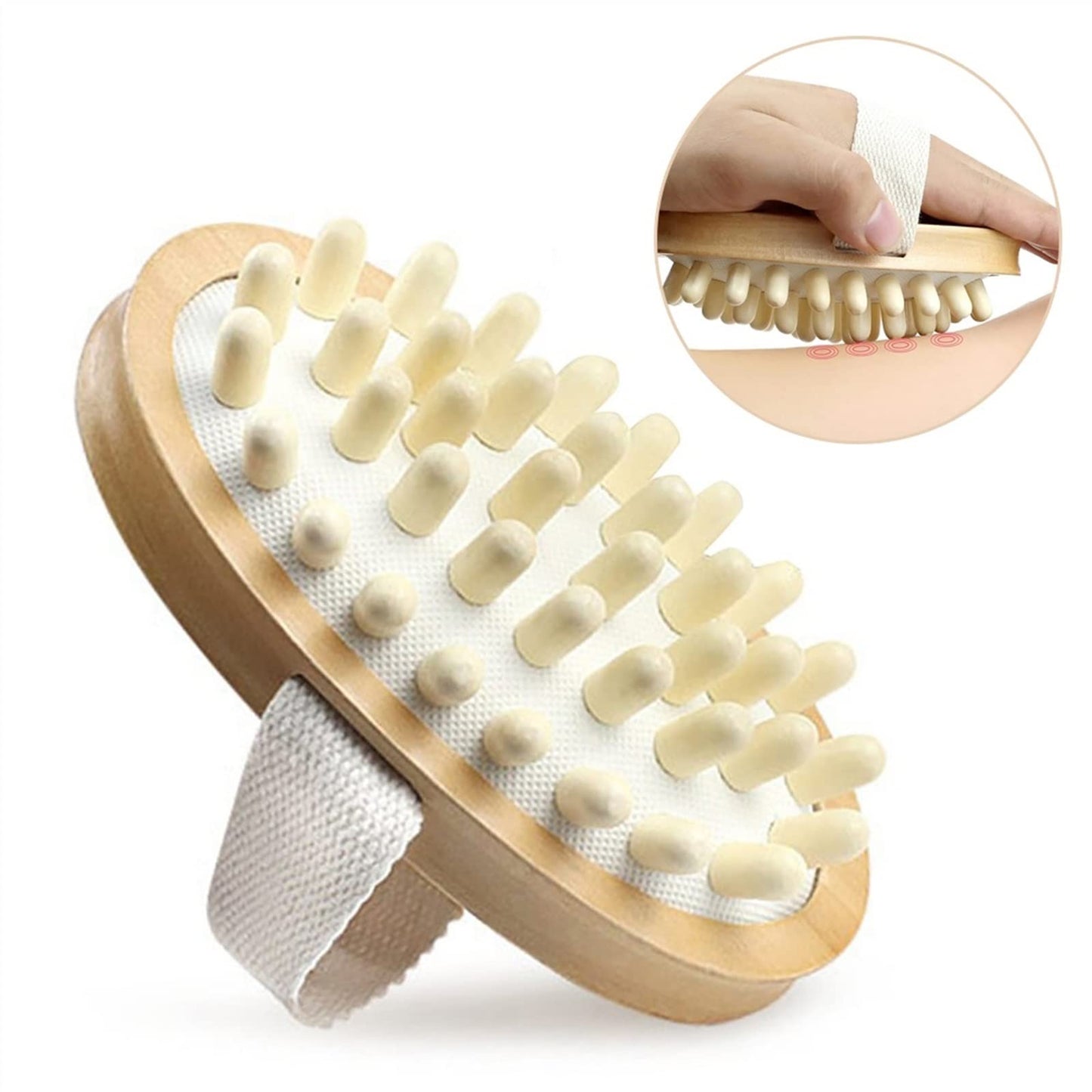 MOBYAT Body Anti Cellulite Brush Soothing Wooden Essential Oil Spa Air Cushion Massage Hair Comb Scalp Massage Brush Dead Skin Remover 1Pcs Beauty and Personal Care MObyat