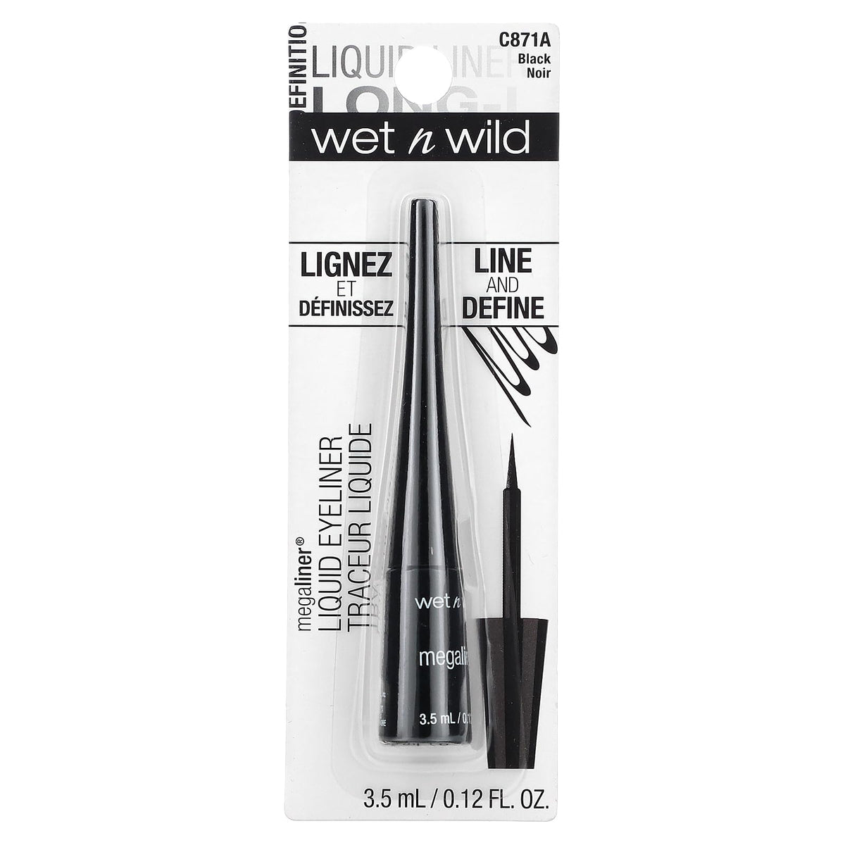 wet n wild MegaLiner Liquid Eyeliner - Black (packaging) Beauty & Personal Care wet n wild