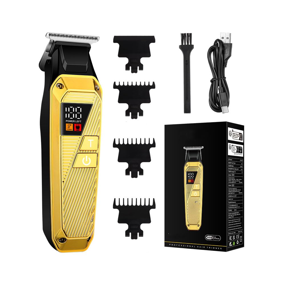Mens Hair Clipper-Rechargeable Cutting Kits with LED Display 3 Limit Combs Cordless Beard Trimmer for Home Use & Barbers Beauty and Personal Care GLESVOWIO