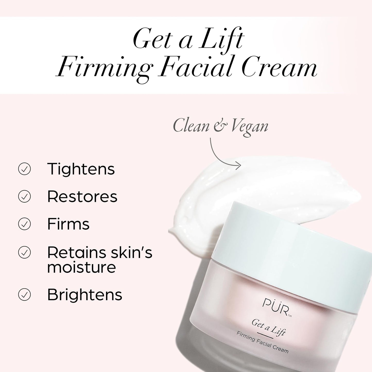 PÜR MINERALS Firming Facial Cream, Get a Lift by Triple-Action Lightweight Moisturizer for Face & Neck Tightens Sagging Skin & Restores Firmness Beauty & Personal Care PÜR MINERALS