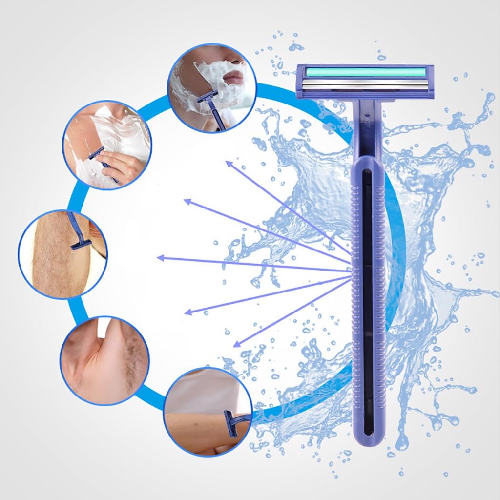 RDTGHY 10PCS Disposable Razor Stainless Steel Twin Blade Non-Slip Handle For Men Shaving Home Travel Use Beauty and Personal Care RDTGHY