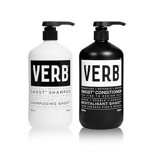 VERB Ghost Shampoo & Conditioner Duo Set, 32 fl oz, Infused with Moringa Oil -Cleanses + Moisturizes Fine and Weighed Down Hair - Vegan, No Parabens Beauty & Personal Care VERB