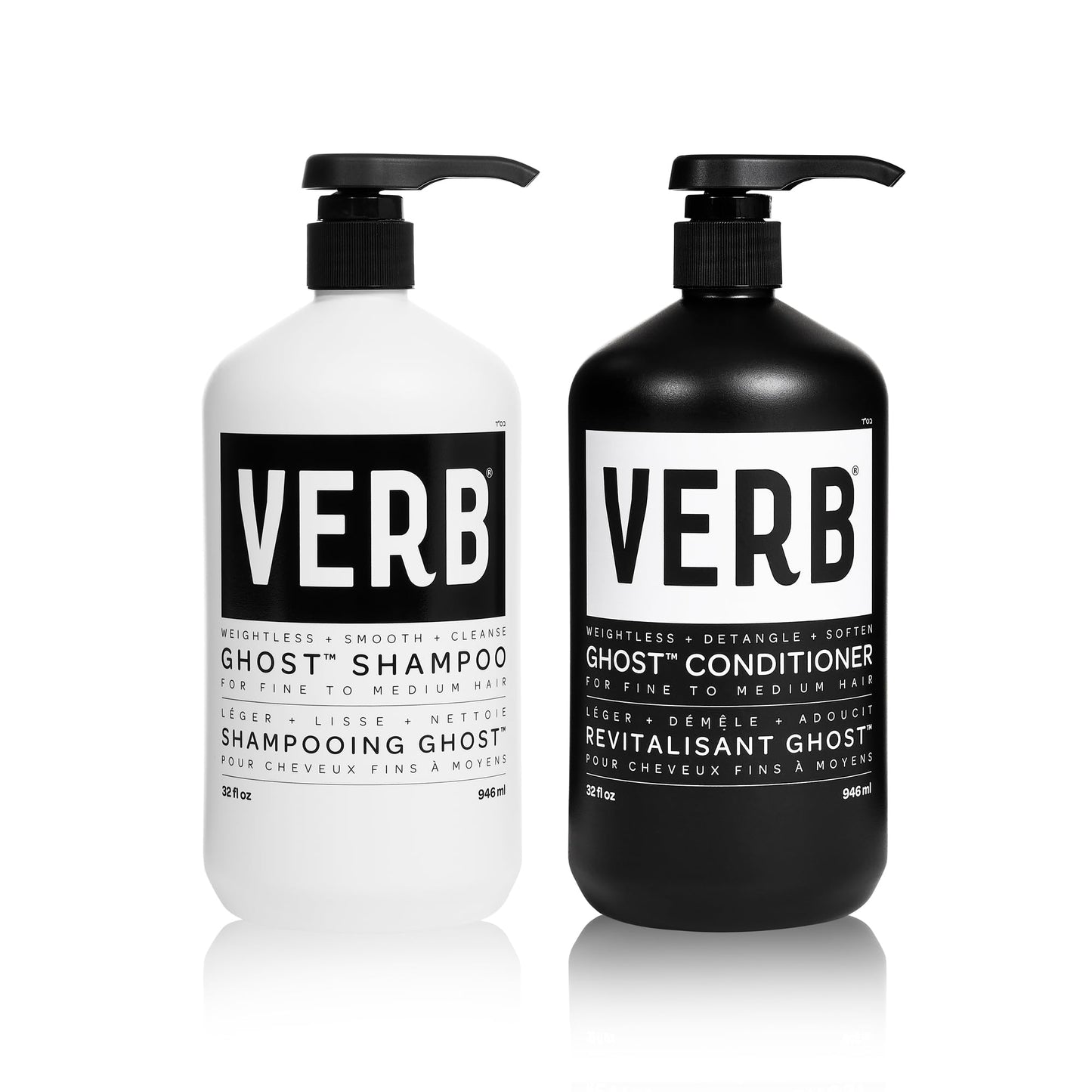 VERB Ghost Shampoo & Conditioner Duo Set, 32 fl oz, Infused with Moringa Oil -Cleanses + Moisturizes Fine and Weighed Down Hair - Vegan, No Parabens Beauty & Personal Care VERB