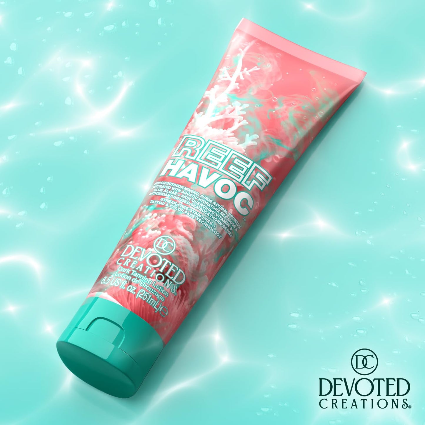 Devoted Creations Reef Havoc | Indoor/Outdoor Mineral Surge Natural Bronzer Dark Tanning Lotion Beauty & Personal Care Devoted Creations