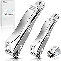 Alchemi Curved Blade Nail Clippers with Catcher, Surgical Sharp Fingernail & Toenail Clippers for Men Thick Nails, Heavy Duty No Splash Nail Cutters Beauty & Personal Care GPG2
