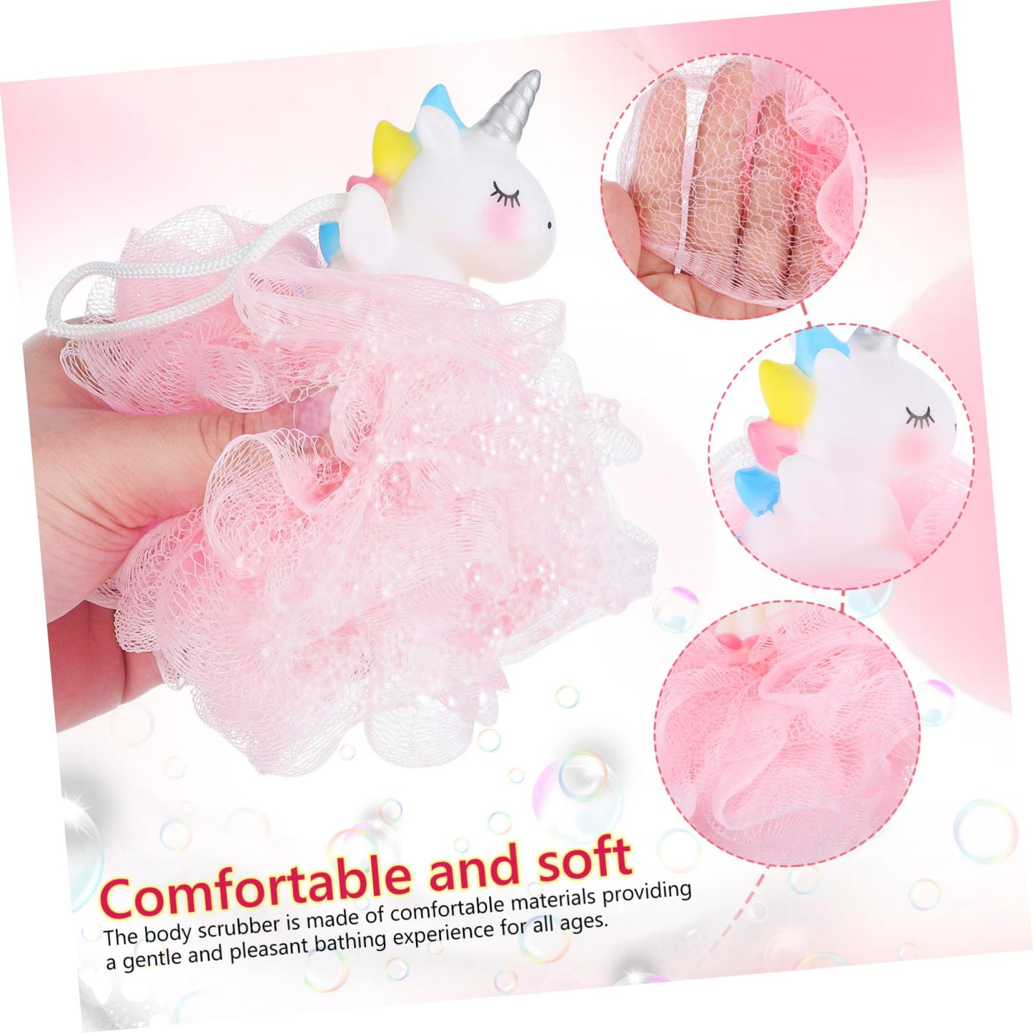PLAFOPE 2 Pcs Unicorn Loofahs Kids Bath Sponge Soft Gentle Exfoliating Shower Scrubber Body Loofah for Girls Bathing Fun and Rich Foam Beauty and Personal Care PLAFOPE