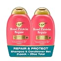 OGX Repair + Protect Bond Protein Repair Shampoo and Conditioner Set, targets damaged areas for bond protection, sulfate-free, hydrating care Beauty & Personal Care OGX