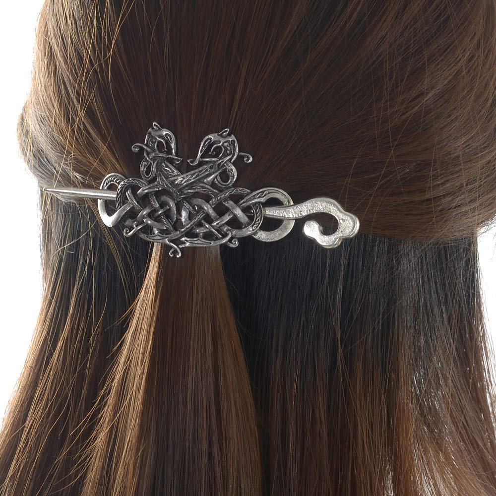 Viking Celtic Hair Clips Hairpins- Viking Hair Accessories Celtic Knot Hair Pins Antique Silver Hair Sticks Irish Hair Decor Accessories for Long Hair Beauty & Personal Care LQQQL
