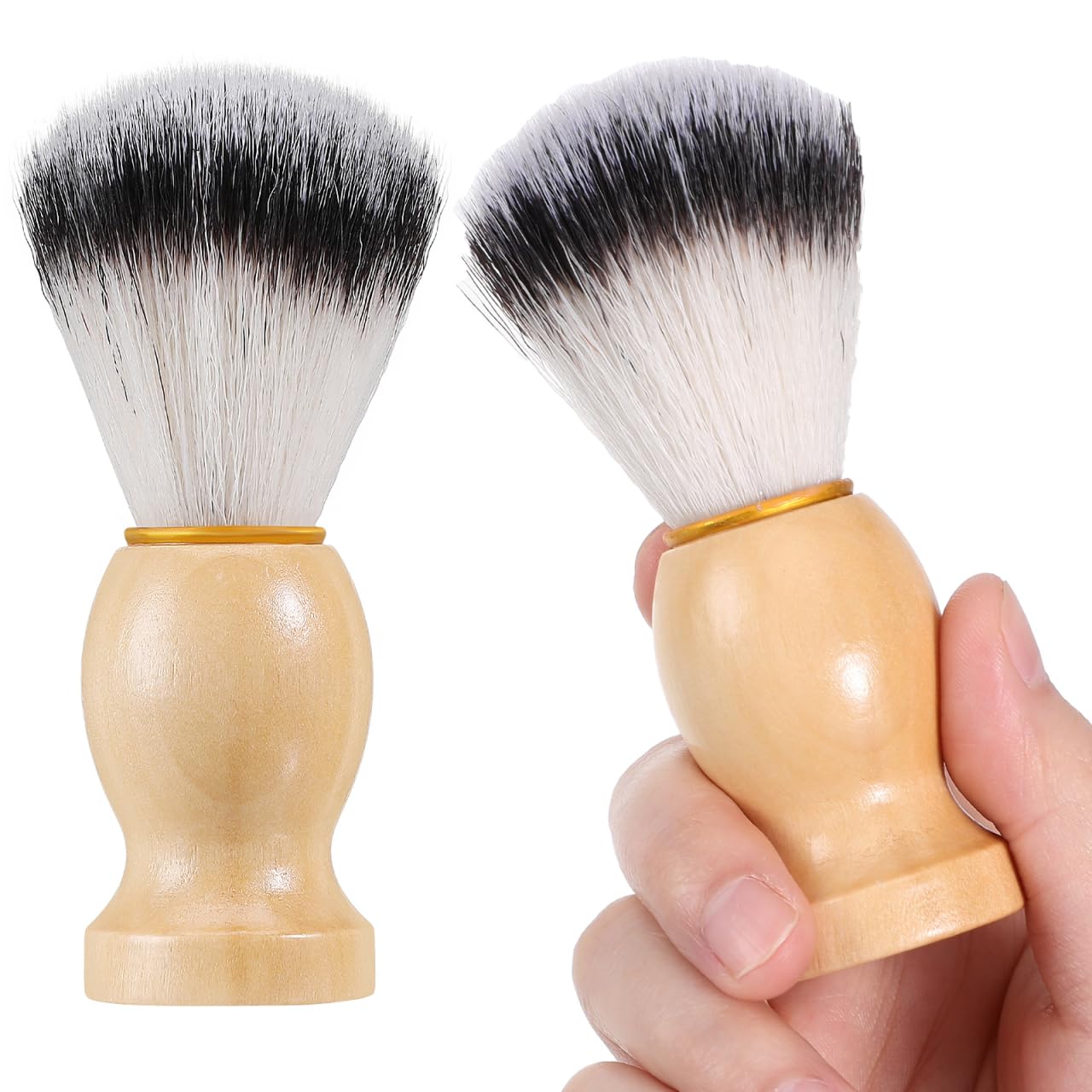2 Pack Shaving Brush for Men Soft Bristle Beard Handle Wet Shave for Beard Debris Removal and Lathering with Shaving Soap Barber Salon Shave Tool Beauty and Personal Care ABOOFAN
