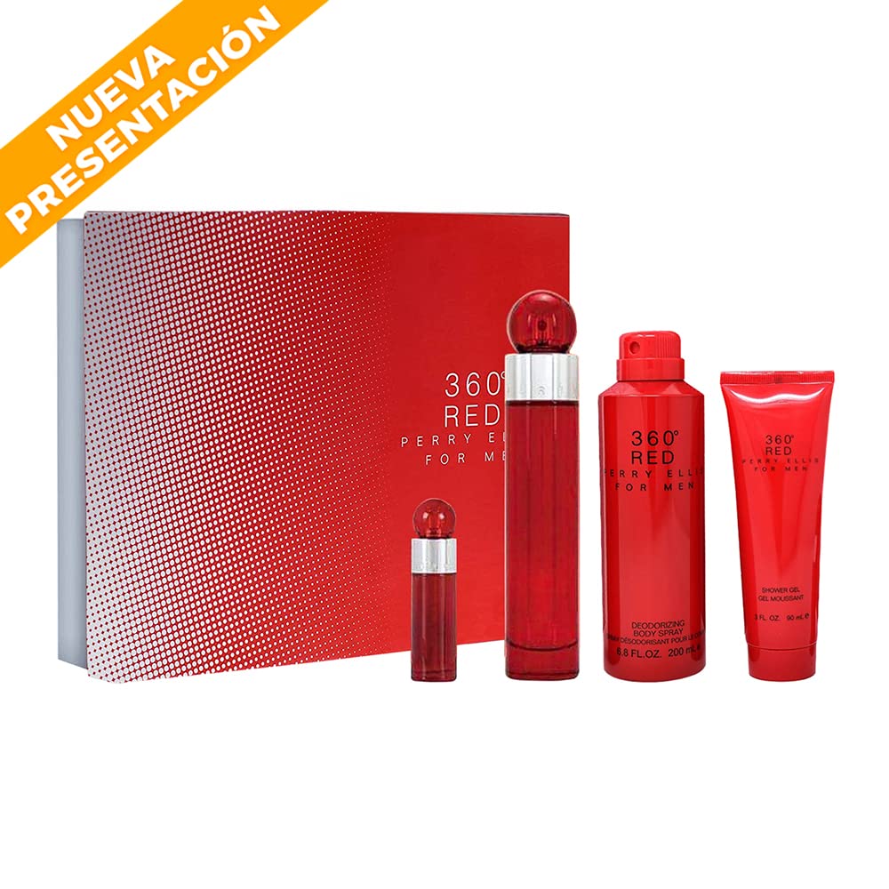 Perry Ellis Fragrances 360 Red 4 Piece Gift Set for Men