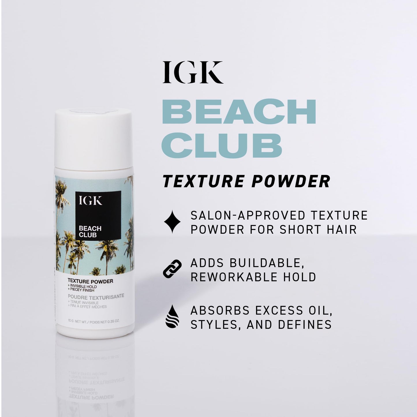 IGK BEACH CLUB Texture Powder | Invisible Volumizing Hair Powder, Instant Grip & Hold, Oil-Absorbing | Vegan + Cruelty-Free | 0.35 oz Beauty & Personal Care IGK