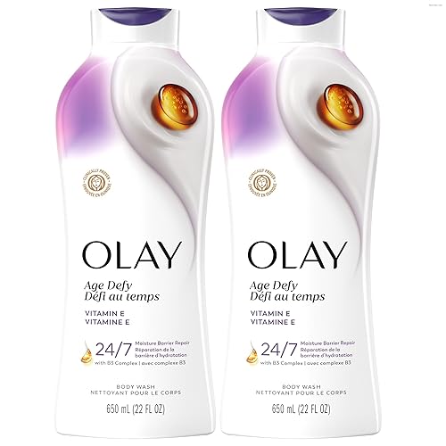 Olay Body Wash for Women, Age Defy with Vitamin E, 24/7 Moisture Barrier Repair, Hydrating & Cleansing for Visibly Soft Skin, Vitamin B3 & Hyaluronic Beauty & Personal Care Olay