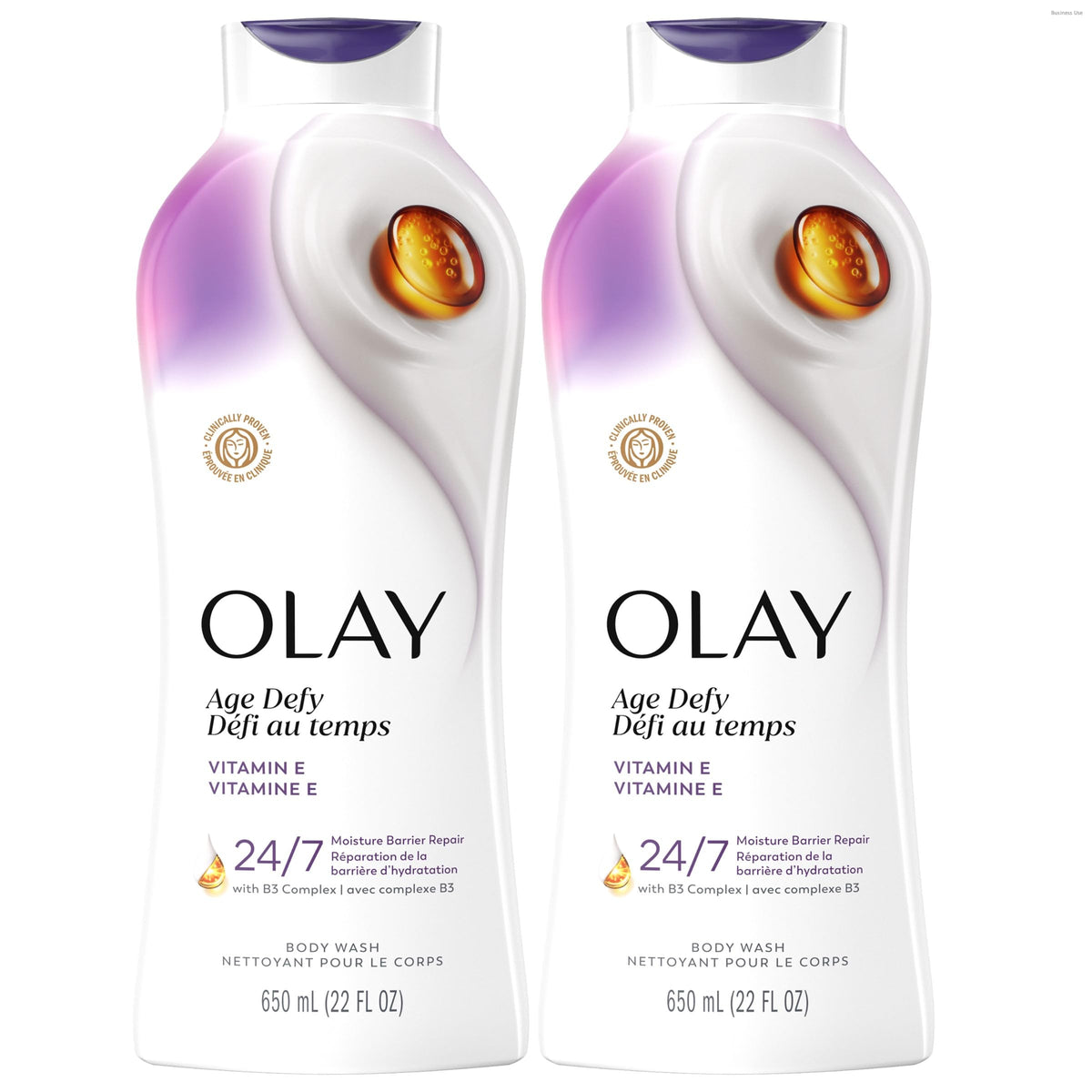 Olay Body Wash for Women, Age Defy with Vitamin E, 24/7 Moisture Barrier Repair, Hydrating & Cleansing for Visibly Soft Skin, Vitamin B3 & Hyaluronic Beauty & Personal Care Olay
