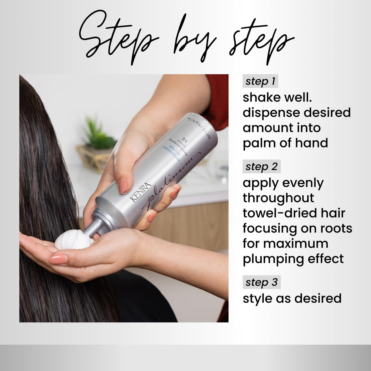 Kenra Platinum Thickening Mousse 12 | Volumizing Styler | Adds Fullness & Body | Humidity Protection Up To 48 hours | Desity Plumping up tp 150% |