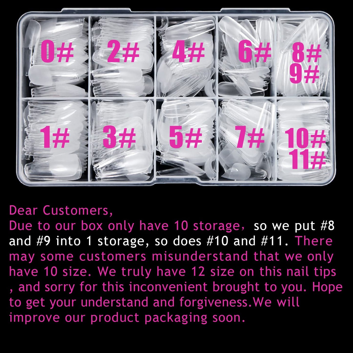 Melous Medium Stiletto Gel False Nail Tips, 120 PCS Pre Buff Full Cover, Square, Matte, 12 Sizes, 120 Number of Pieces, Nail Art Enhancement Beauty & Personal Care Melous