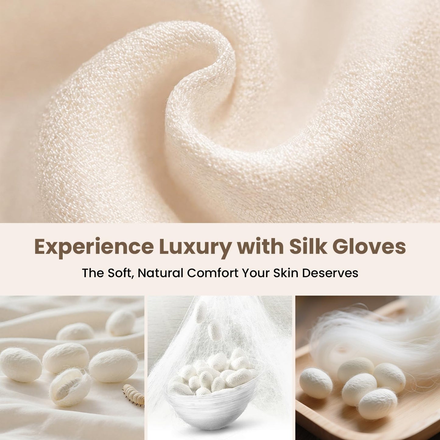Garshana Gloves Raw Silk Massage Gloves Ayurvedic Massage Lymphatic System Glove for Hands Cellulite Dry Brushing Sleeping Exfoliating Smooth Glove Beauty and Personal Care QAUUHJL