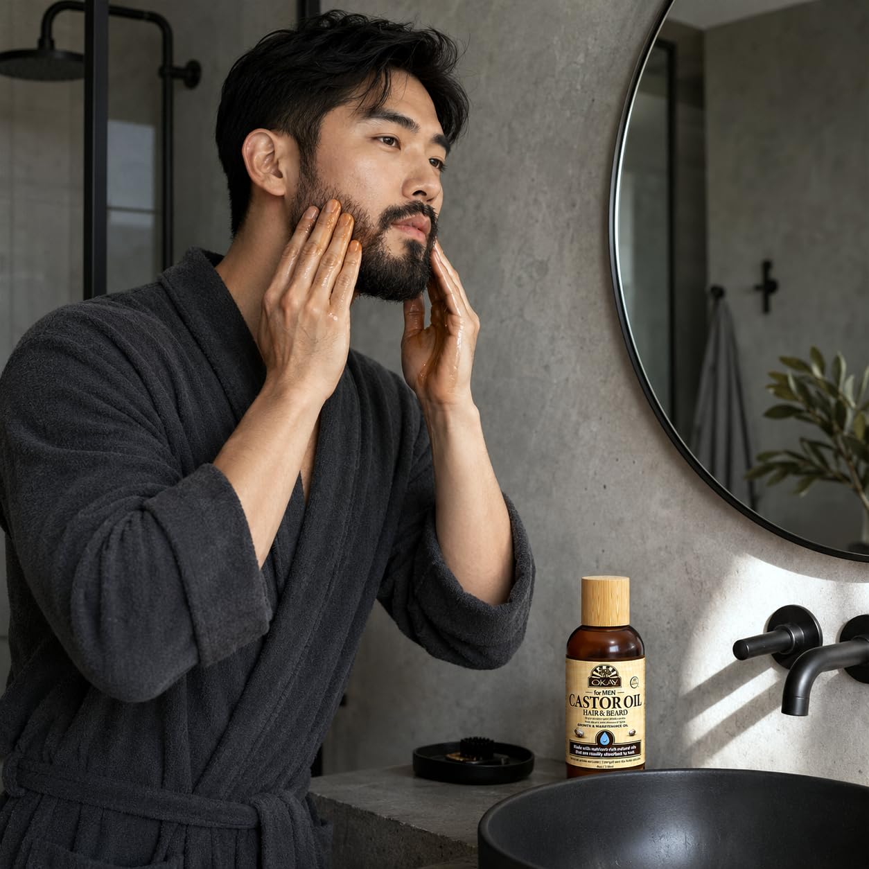 OKAY MEN Castor Oil Beard & Hair Oil - Beard Health Oil Treatment for Men, Moisturizer for Soft Hair with Natural Ingredients, Hexane Free - 4 oz Beauty and Personal Care OKAY