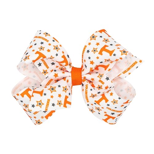Divine Creations Girls' Collegiate Themed Game Day Logo Print Hair Bow by Wee Ones on a WeeStay Clip, Classic Grosgrain, Classic Grosgrain, Medium Beauty & Personal Care Wee Ones