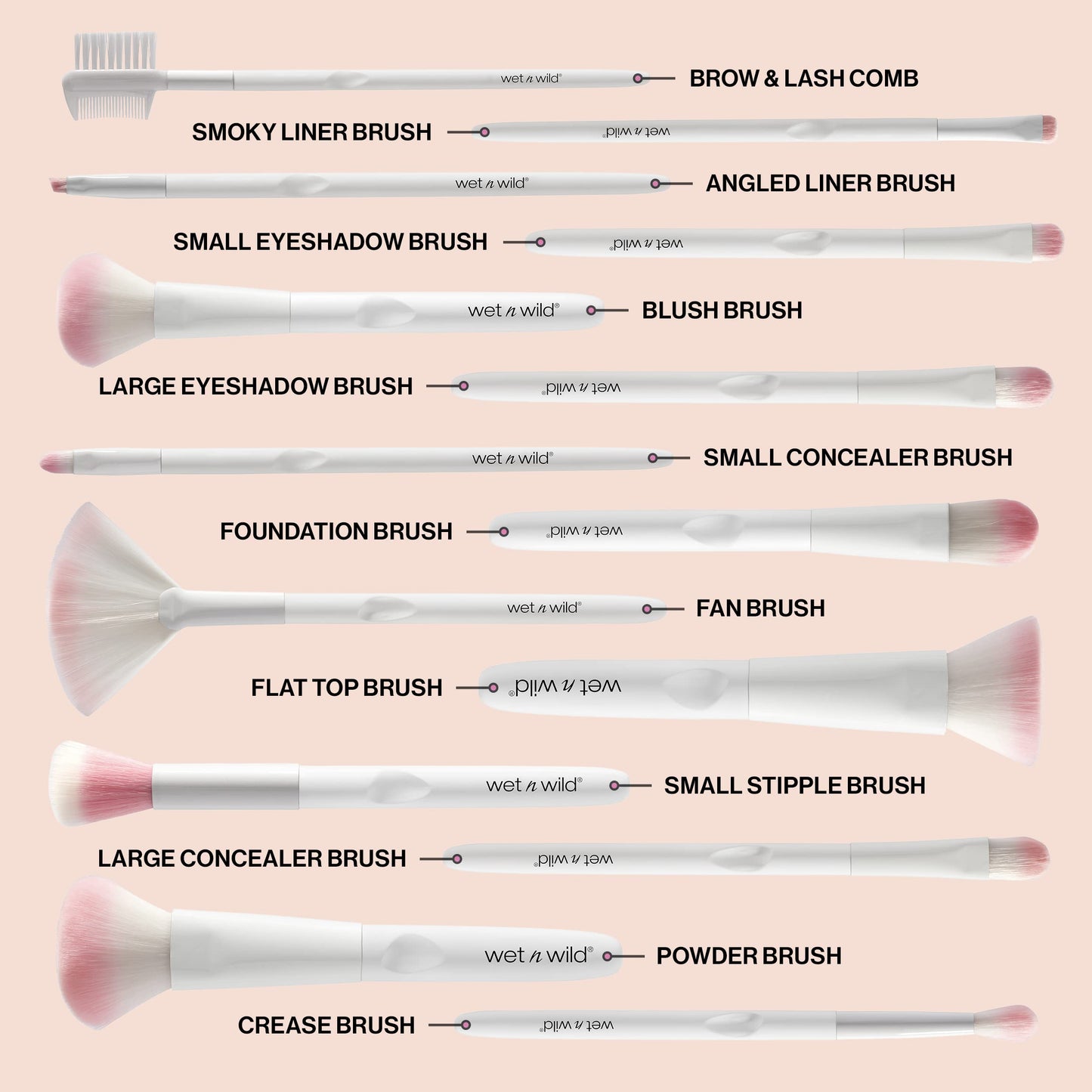 wet n wild Eyebrow and Liner Brush, Dual-Ended Precision, Angled for Definition, Ergonomic Handle for Comfortable Precision Control, Cruelty-Free Beauty & Personal Care wet n wild