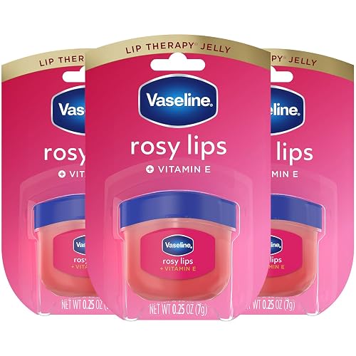 Vaseline Lip Therapy Rosy Lips 3-Pack - Moisturizing Lip Balm for Very Dry Lips in Mini Jars, 0.25 Oz. Beauty & Personal Care Vaseline