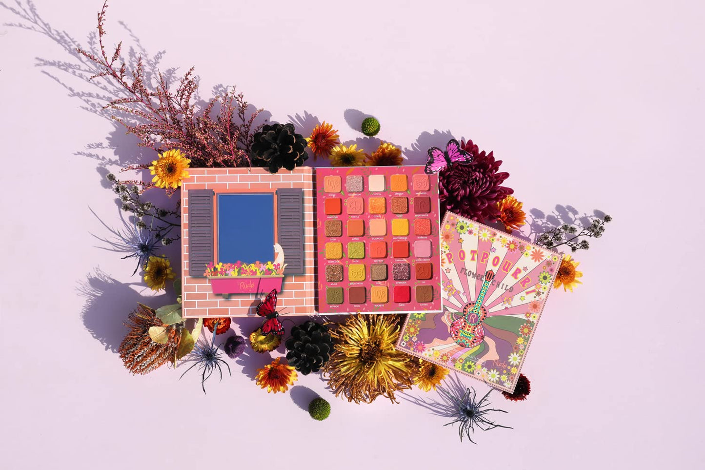 Rude Cosmetics Flower Child 30 Pressed Pigment and Shadows - Potpourri for Women - 1 oz Eye Shadow Beauty & Personal Care RUDE