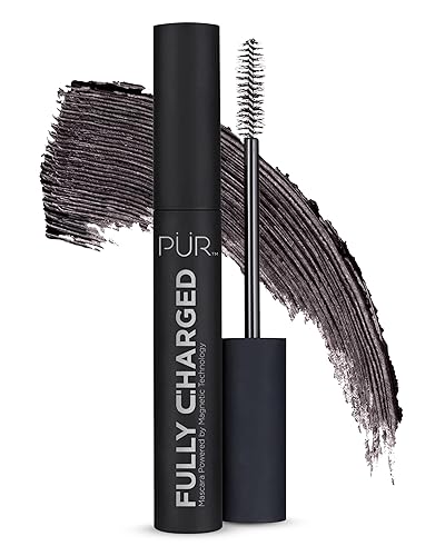 PÜR MINERALS Fully Charged Mascara for Eye Lash Volume & Length (Black) - Travel Size Thickening, Volumizing, & Lengthening Mascara Powered Beauty & Personal Care PÜR MINERALS