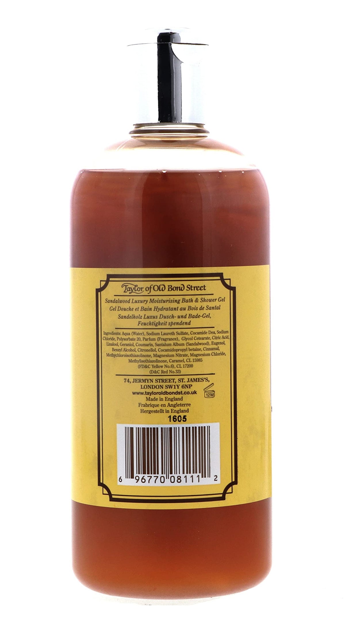 Taylor of Old Bond Street Sandalwood Moisturizing Bath and Shower Gel, 500 ml Beauty & Personal Care Taylor of Old Bond Street