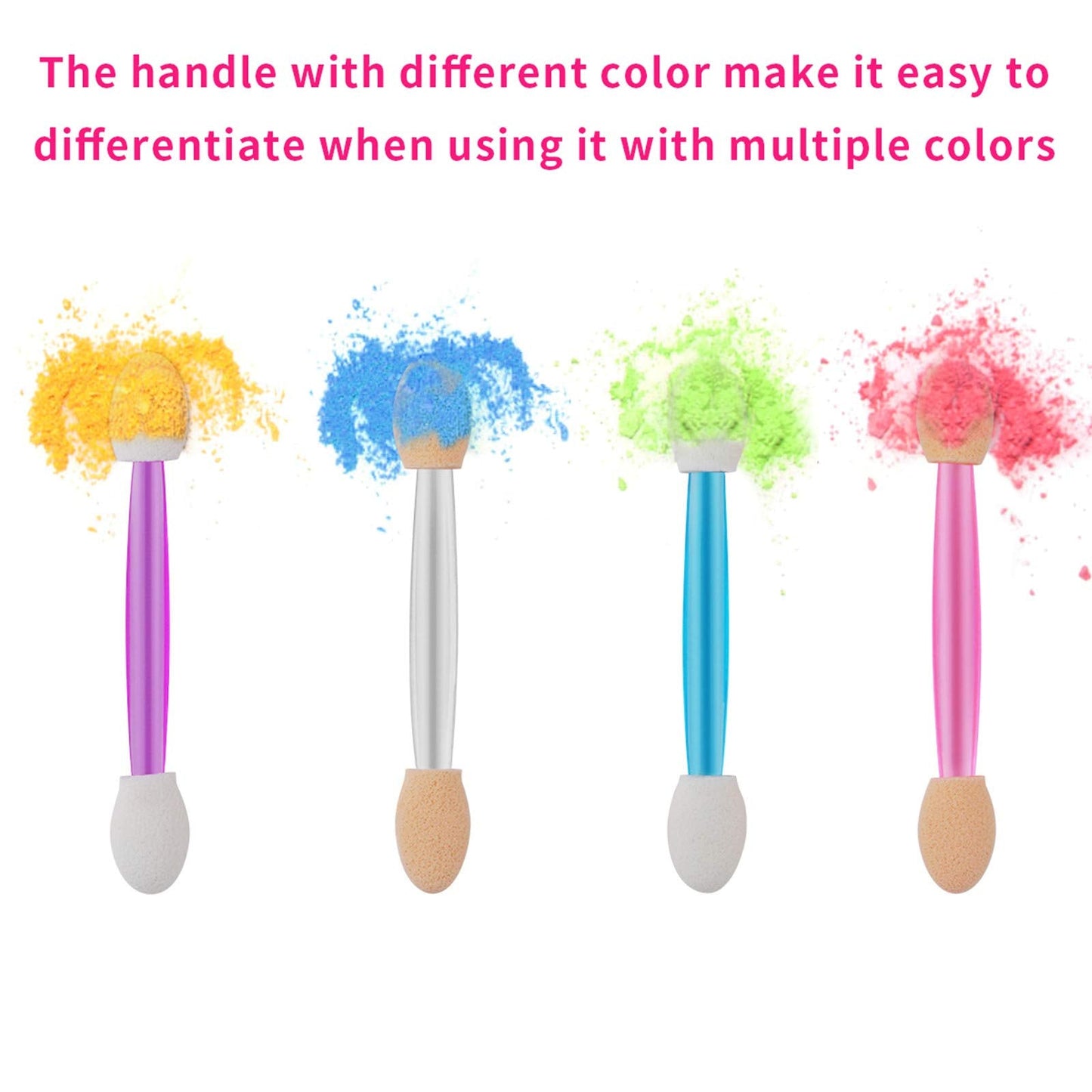 Cuttte 120PCS Disposable Dual Sides Eye Shadow Sponge Applicators with Container, 4 Colors Eyeshadow Brushes Makeup Applicator Beauty & Personal Care Cuttte