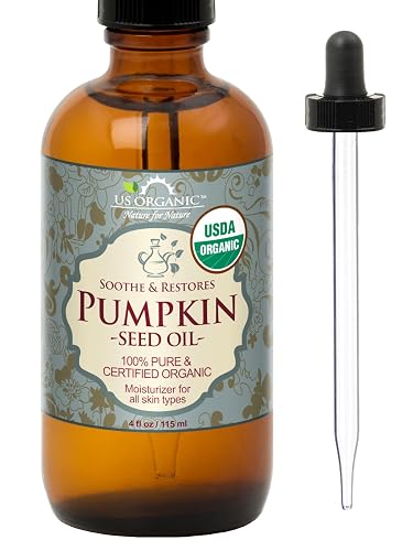 US Organic Pumpkin Seed Oil, USDA Certified Organic,100% Pure & Natural, Cold Pressed Virgin, Unrefined in Amber Glass Bottle w/Glass Eyedropper Beauty & Personal Care US Organic