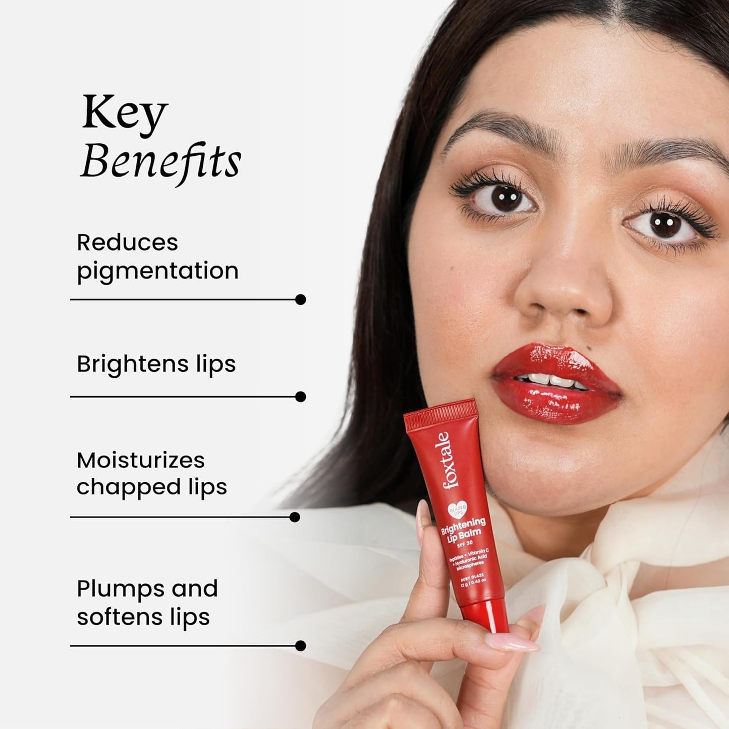 Foxtale Brightening SPF30 Lip Balm - Pack of 2 - Peptides, Vitamin C & Hyaluronic Acid - Brightens Lips - Reduces Pigmentation - Hydrates Lips Beauty and Personal Care FoxTale