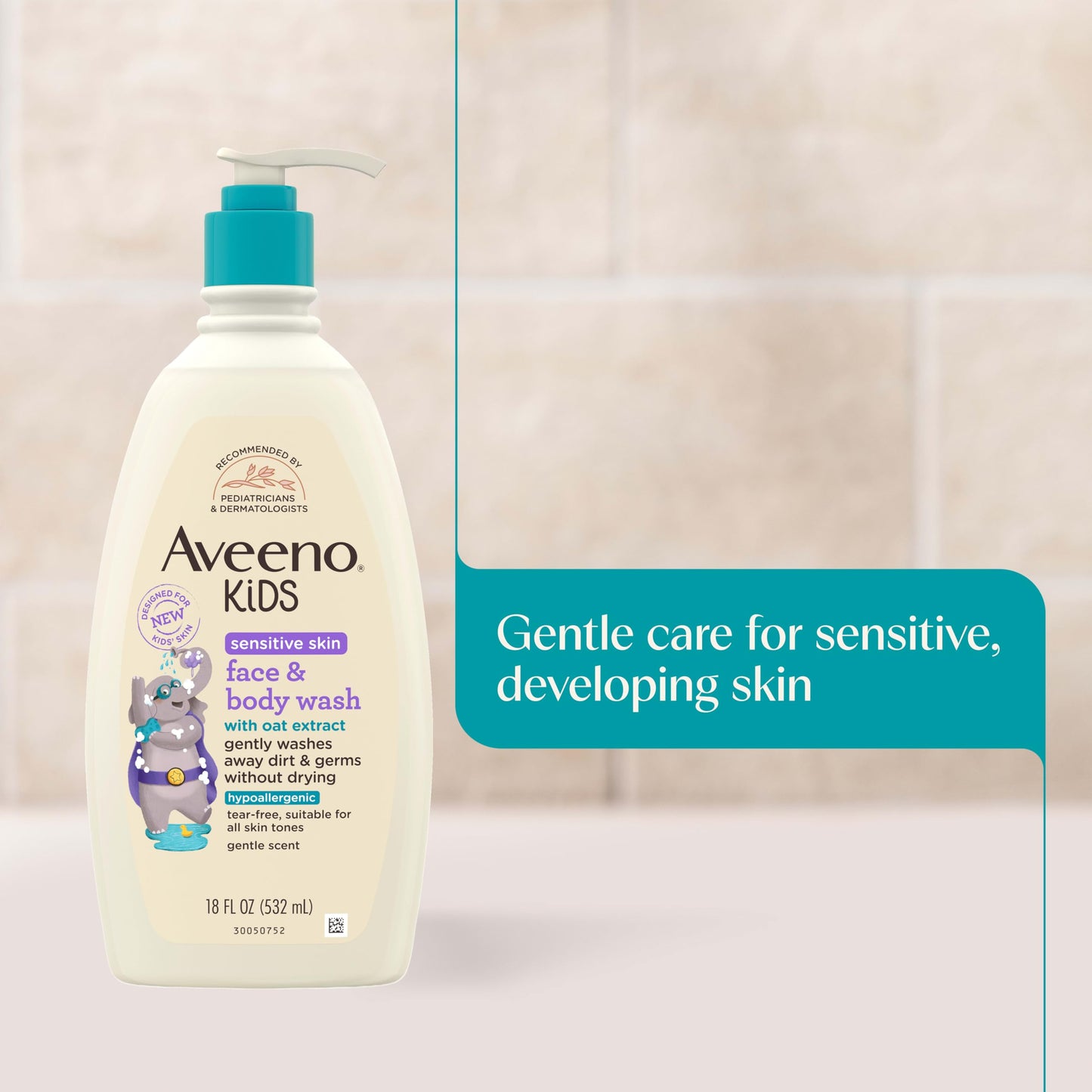 Aveeno Kids Sensitive Skin Face & Body Wash, Nourishing Oat Extract, Wash Away Dirt and Germs Without Drying, Kids Body Wash is Tear-Free Beauty & Personal Care Aveeno Baby