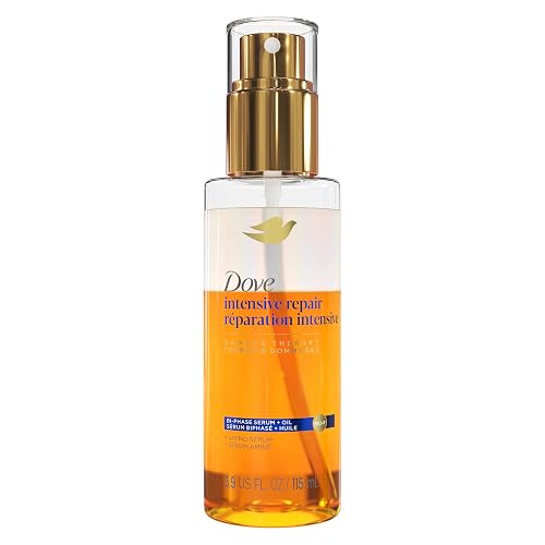 Dove Damage Therapy Intensive Repair with Amino Serum Bi-Phase Serum + Oil Hair Spray for Shine, Frizz Control, and Split Ends 3.9 oz Beauty & Personal Care Dove