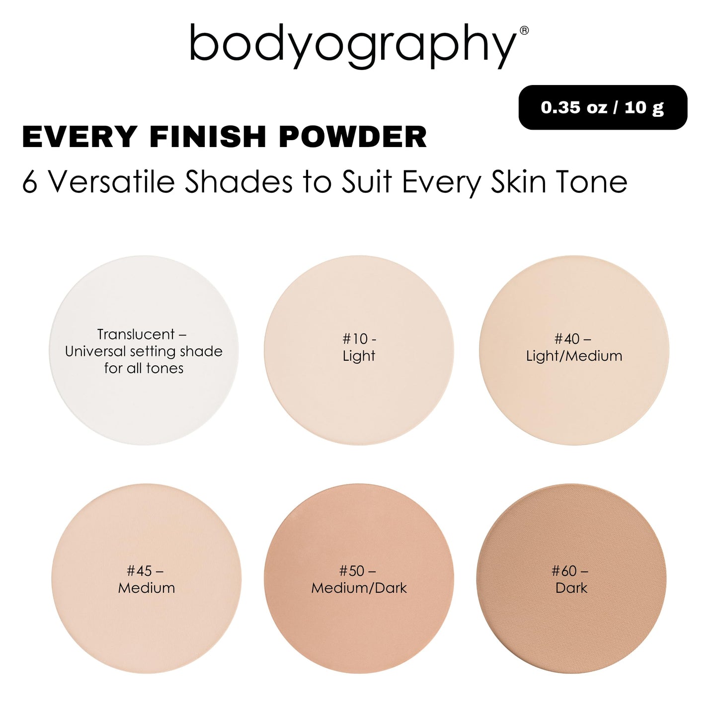Every Finish Pressed Powder - Translucent by Bodyography for Women - 0.35 oz Powder Beauty & Personal Care Bodyography