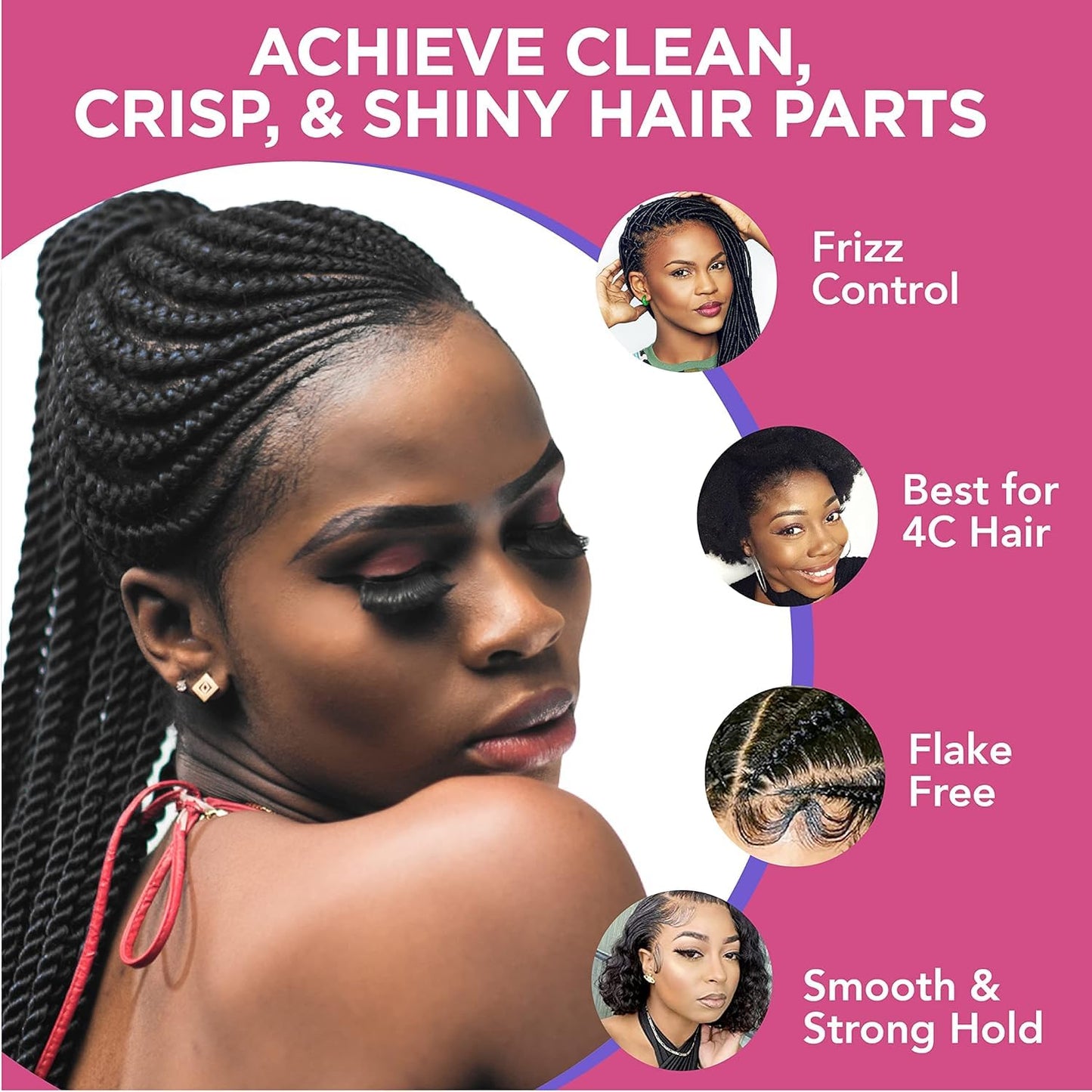 Esha Slick N Slay Braiding Gel - 3-in-1 Ultra Extreme Hold, Hydrating & Conditioning Gel for Hair, Locs, Twists, Braids (PEACH, 5 oz.) Beauty & Personal Care Esha