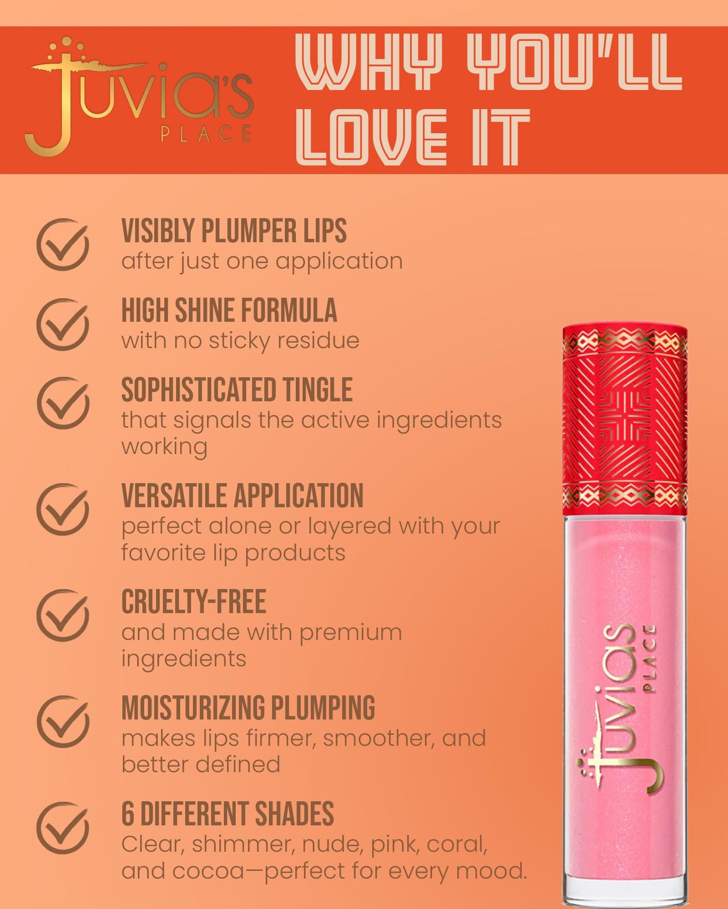 Juvia's Place Beautiful Big Lip Plumper - Ring The Alarm | Stunning Pink Shimmer Gloss for Full, Defined Lips | Plumping, Hydrating & High-Shine Beauty & Personal Care Juvia's Place