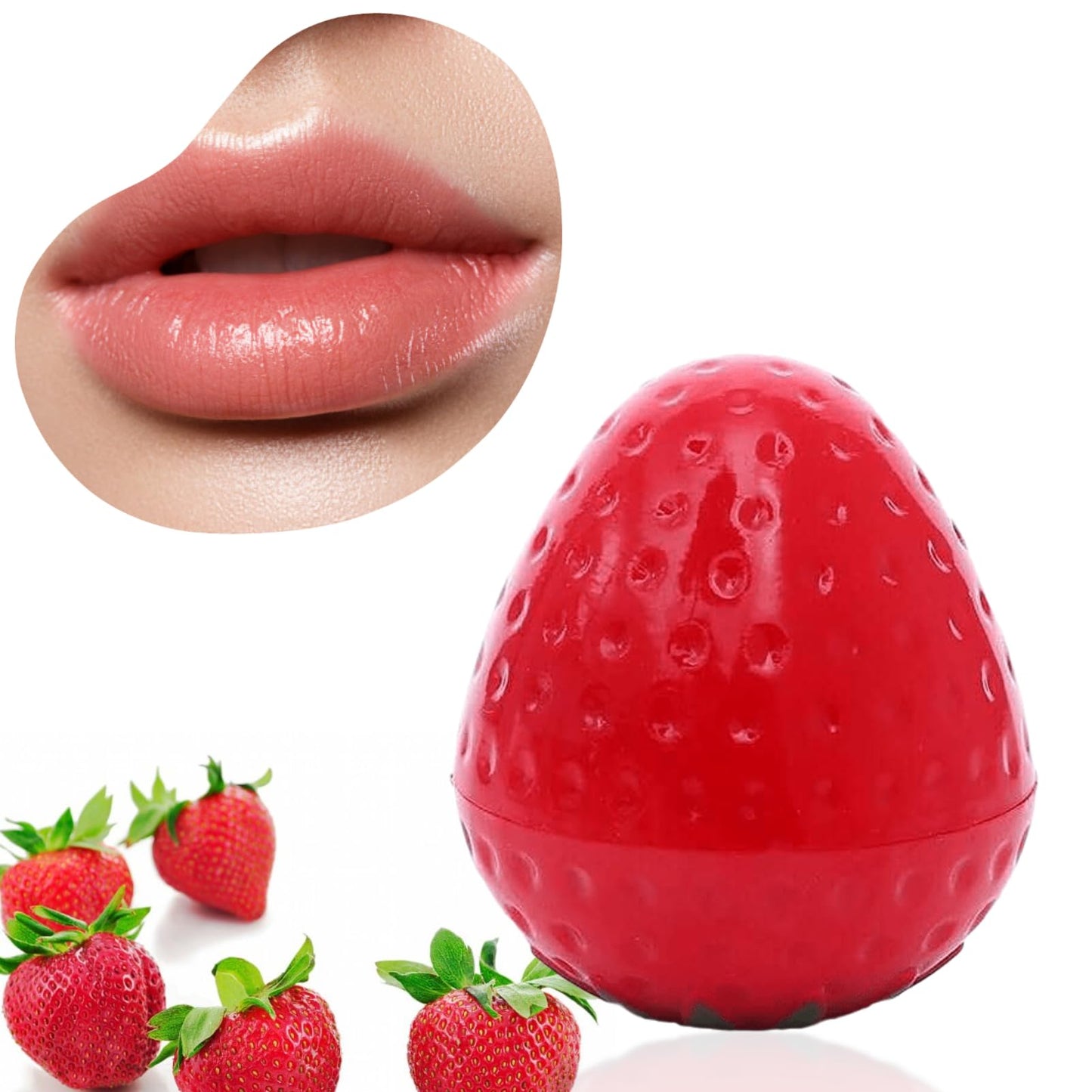 24 Pieces Lip Balm Strawberry Lovely Shaped Women Girl Lip Balm Lasting Moisturizing Lip Beauty and Personal Care Dioche