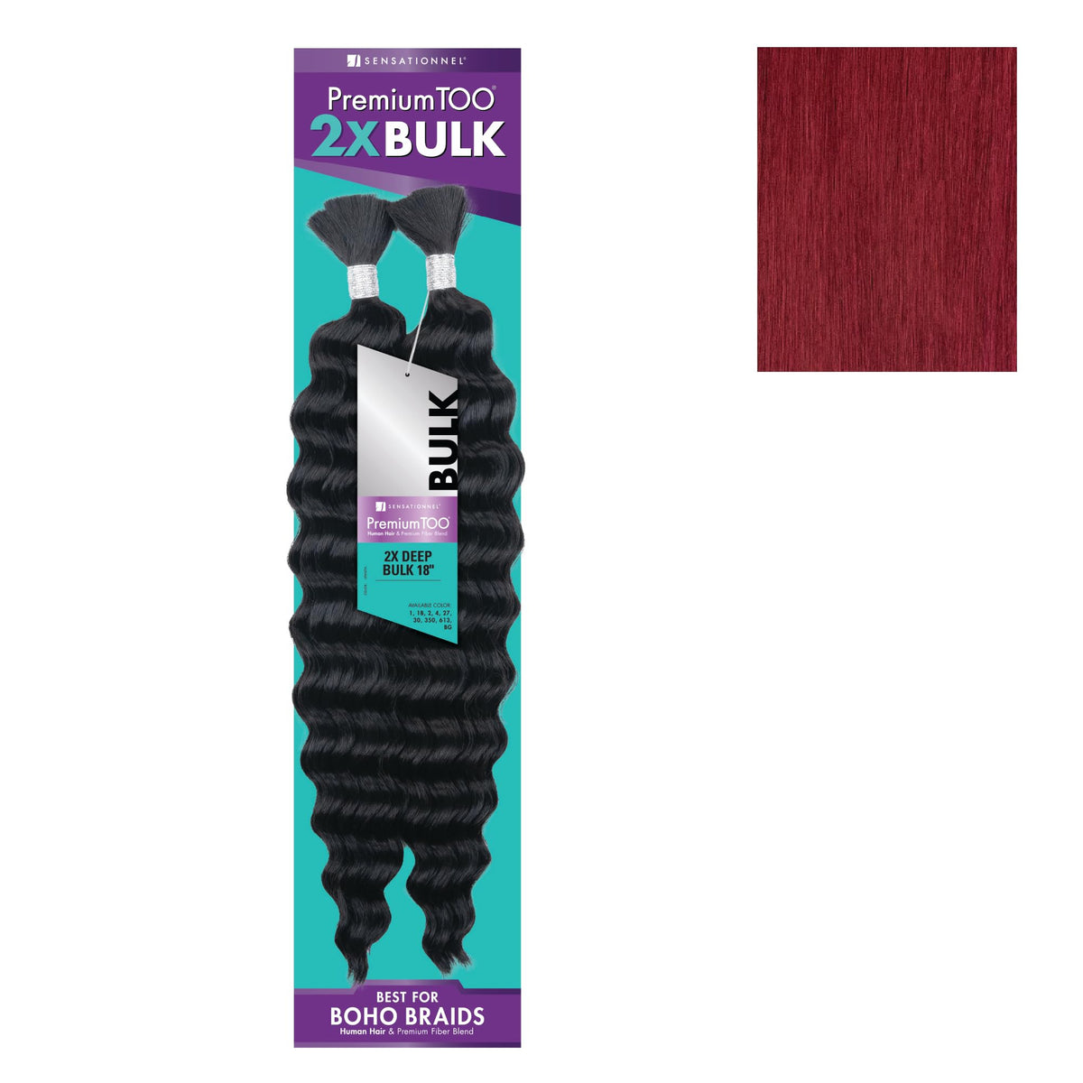 Sensationnel PremiumToo Bulk Weaving-2X Deep,1 pack 18 inch, BG BURGUNDY