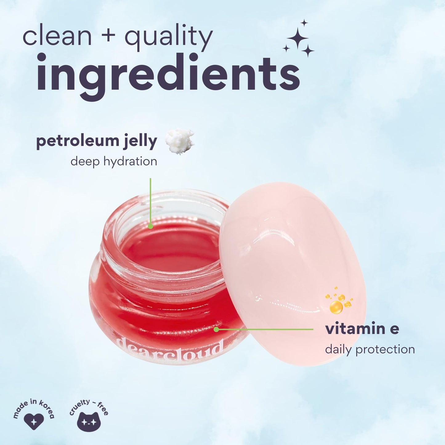 dearcloud Dewy Lip Jam - Lip Balm with Vitamin E (Deep Cherry) Beauty and Personal Care dearcloud