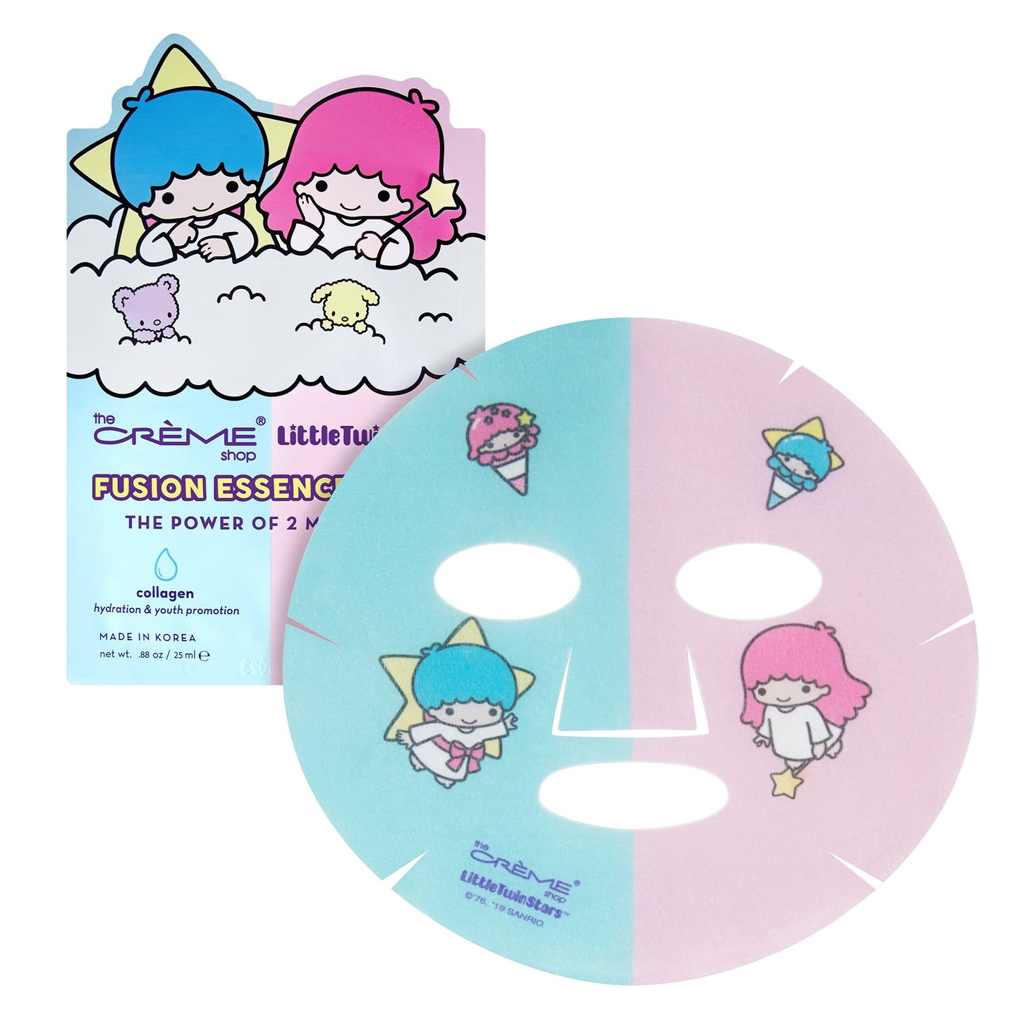 The Crème Shop® Little Twin Stars Fusion Mask With Collagen Encouraging Vibrant Glowing Skin and Vitamin A-Rich Watermelon for Youthful Appearance - 3 Beauty & Personal Care The Crème Shop