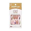 Gold Finger Gel Glam Design Nail Press On Nails, Gel Nail Kit, Polish Free Manicure Long Length Beauty & Personal Care Goldfinger