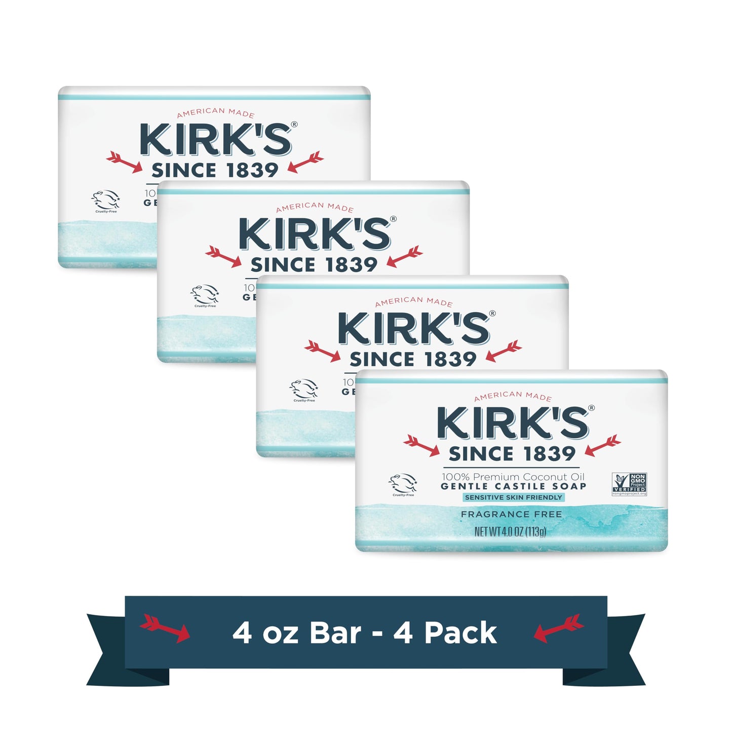 Kirk's Original Coco Castile Soap Fragrance Free 4 oz, Pack 18 Beauty & Personal Care Kirk's