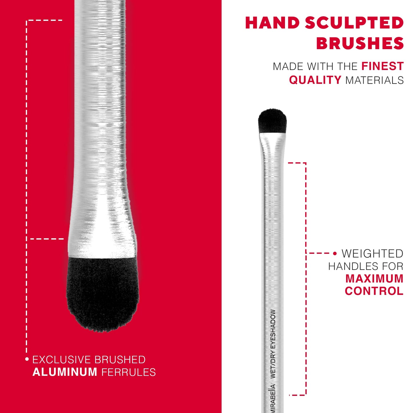 Mirabella Wet & Dry Eyeshadow Brush, Premium Professional Makeup Brush Collection, Cruelty-Free Synthetic Bristle Brush, Hand-Sculpted Brushed Beauty & Personal Care Mirabella