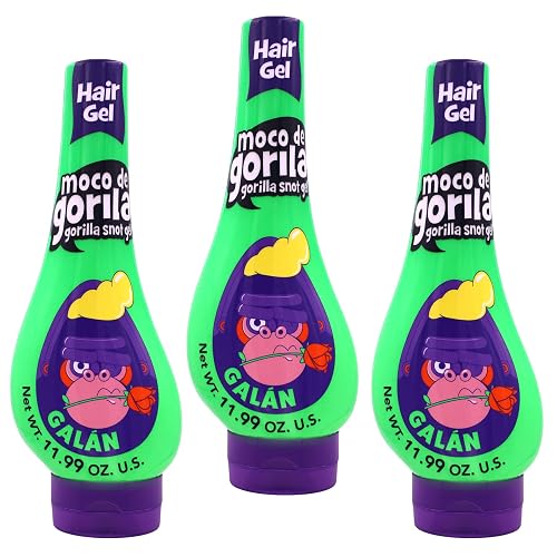 Moco de Gorila Galan Hair Styling Gel, Reactivatable with water, Long-lasting Hold, 11.99 Oz Squeezable Bottles (Pack of 3) Beauty & Personal Care Moco de Gorila