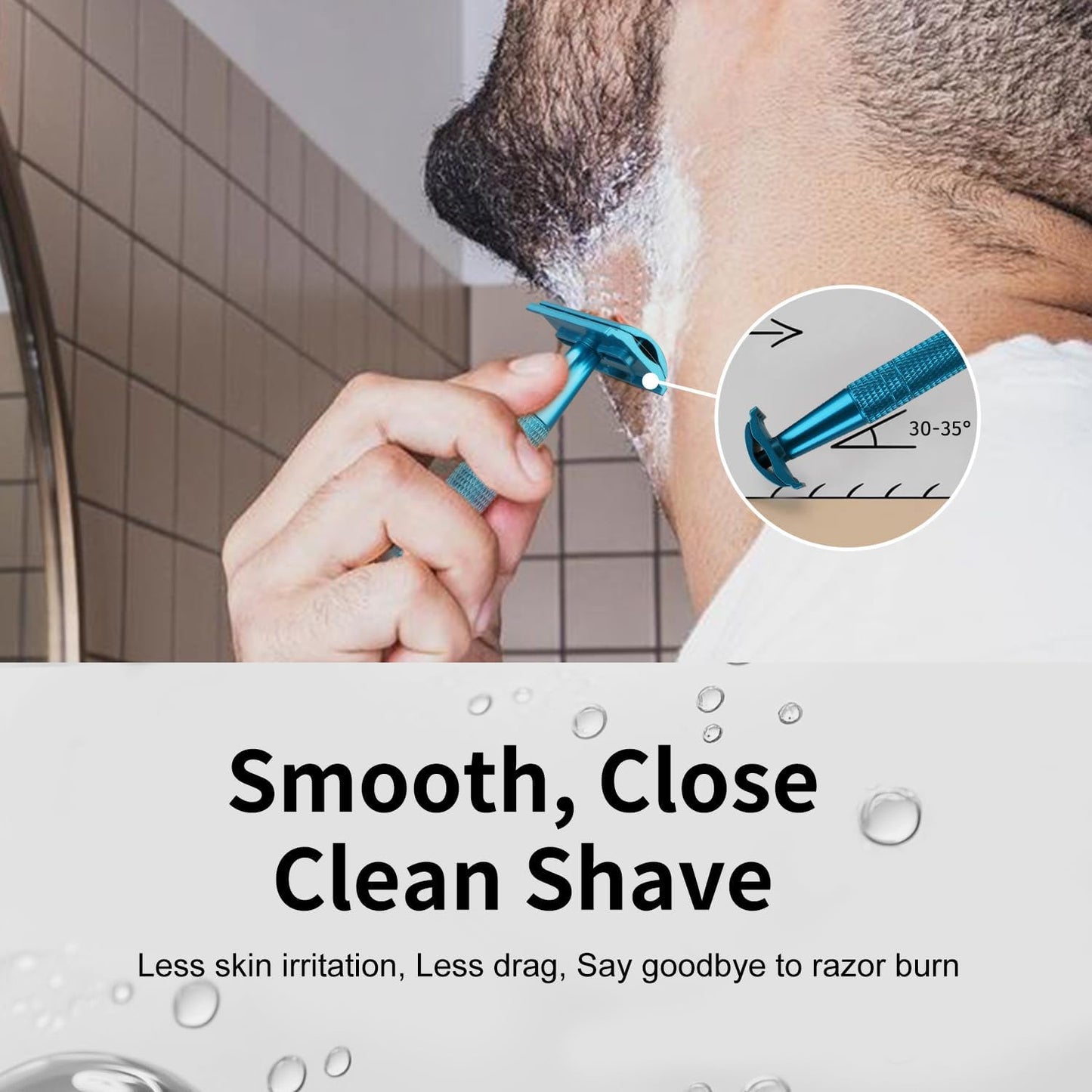Matte Gun Black Safety Razors for Men with Stand, Single Blade Razor Beauty and Personal Care BULIMICA