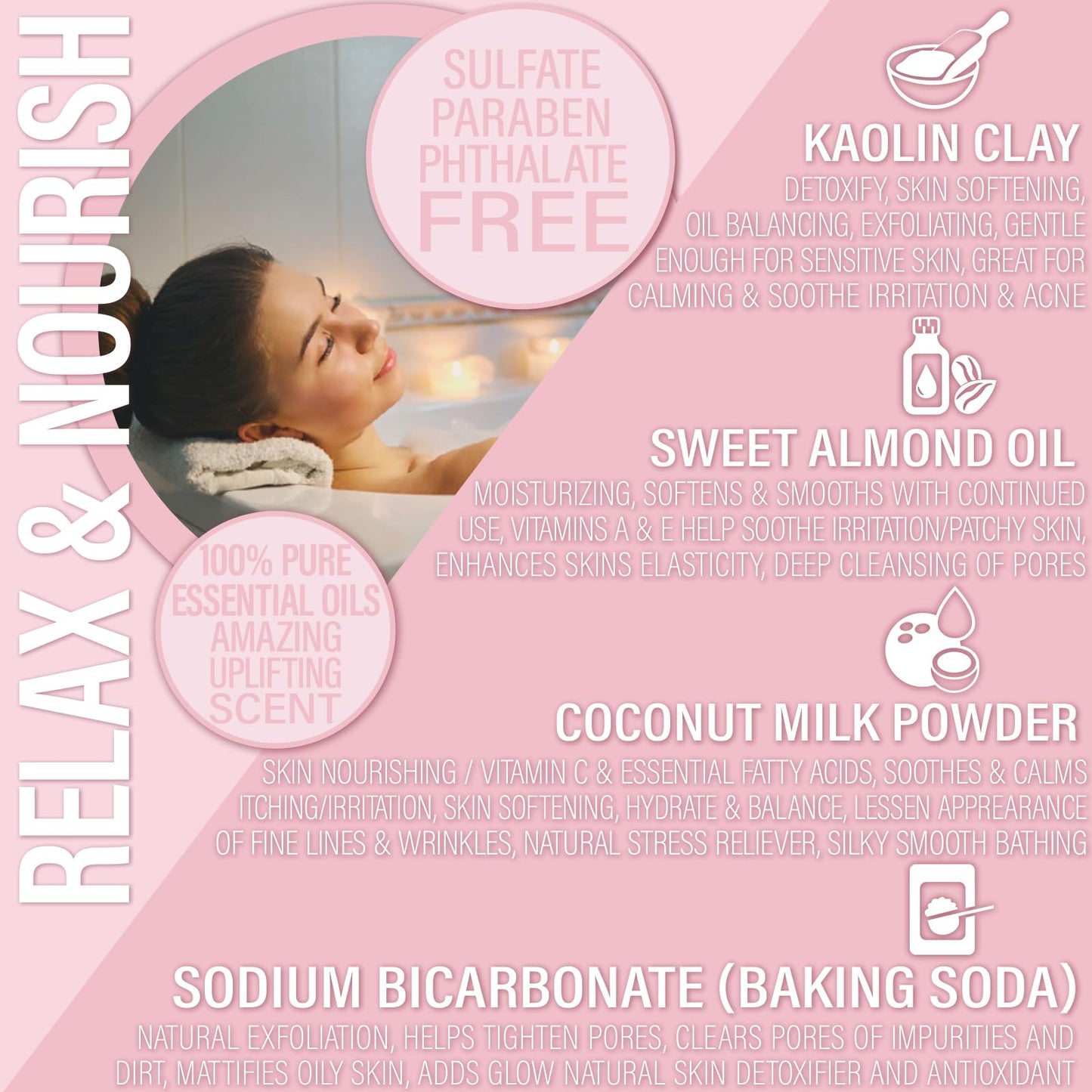 Luxiny Vegan Milk Bath Soak Made with Moisturizing Coconut Milk Powder & Sweet Almond Oil for a Bath Bomb Dust Soothing Fizz & Relaxing Soak, 8 oz.… Beauty & Personal Care Luxiny
