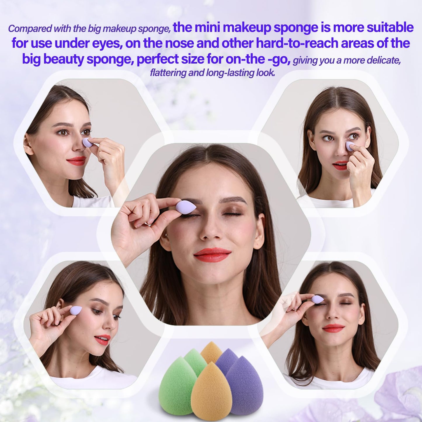 Snowflakes Mini Beauty Makeup Sponge Blender for Detailed Application Around the Eyes and Other Areas, 6 pcs, Latex Free, Small Makeup Sponges Under Beauty & Personal Care SNOWFLAKES SNOWFLAKES