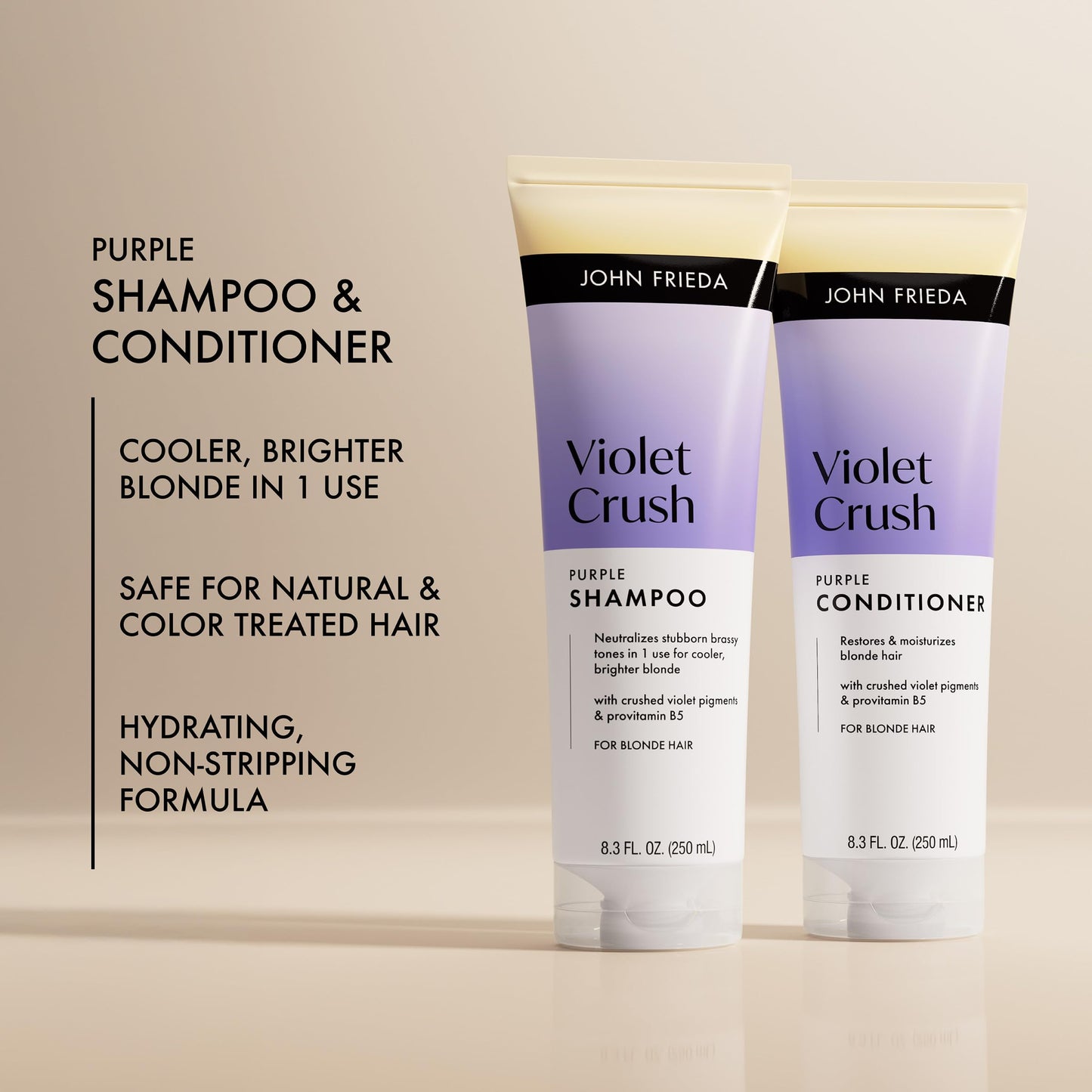 John Frieda Violet Crush Purple Shampoo and Conditioner Bundle, Violet Shampoo and Violet Conditioner, 8.3 Fl Oz, Pack of 2 Beauty & Personal Care John Frieda